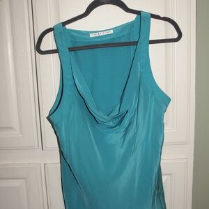 Trina Turk Aqua sleeveless cowl next top, LRG